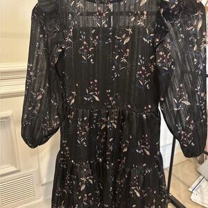 Zac Posen Black Floral Dress